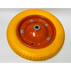 PU Wheel Tyre (Metal Hub Blue) Yellow