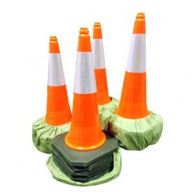 75cm Safety Cone Black PVC Base